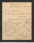 Nachlass Franz Steindachner, Brief von G. Noots an die Direktion des Museums für Naturkunde (24.05.1906), Inv.Nr. 369.01, Seite 1